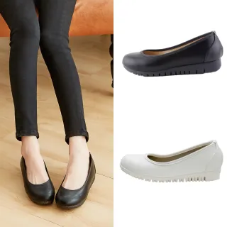 【Alberta】MIT台灣製 2.5CM軟底乳膠鞋墊 霧面皮革圓頭包鞋 OL上班族 娃娃鞋