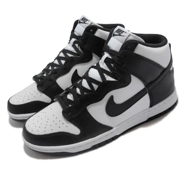 NIKE 耐吉 休閒鞋 Dunk HI Retro 運動 男女鞋 經典款 高筒 熊貓配色 情侶穿搭 皮革 黑 白(DD1399-105)