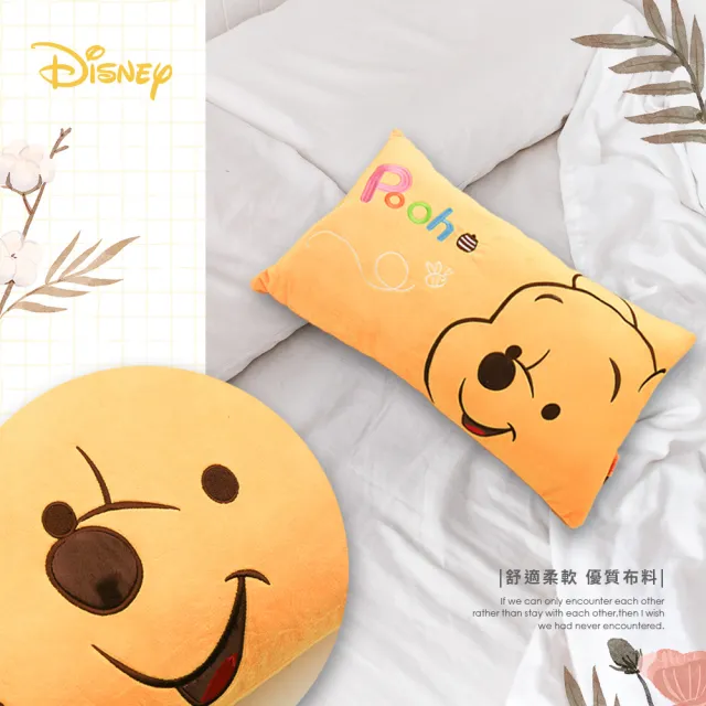 【收納王妃】Disney 迪士尼 電繡中型抱枕 維尼/史迪奇(58x38cm)