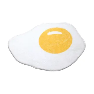 【Caldo 卡朵生活】早安荷包蛋造型絨毛防滑地墊
