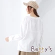 【betty’s 貝蒂思】圓領落肩特色繡圖上衣(白色)