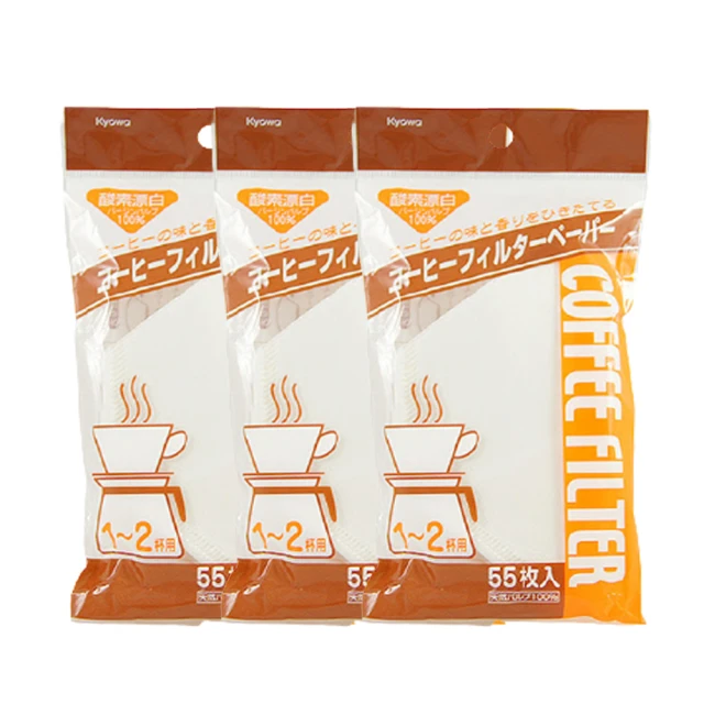 【Kyowa協和紙工】咖啡濾紙1-2杯用(55枚入×3包日本製)