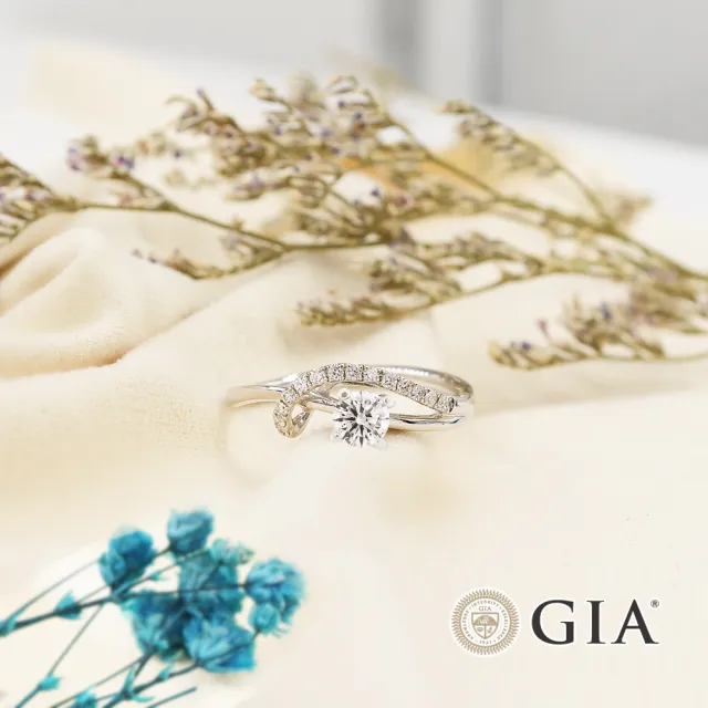 【AURORA 歐羅拉】GIA 30分F color八心八箭天然真鑽18K金鑽戒 弄月