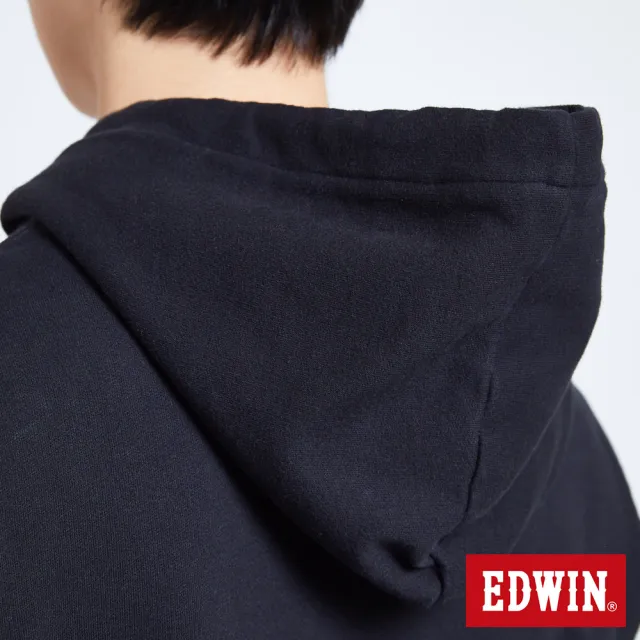 【EDWIN】男裝 沙漠迷彩長袖連帽T恤(黑色)