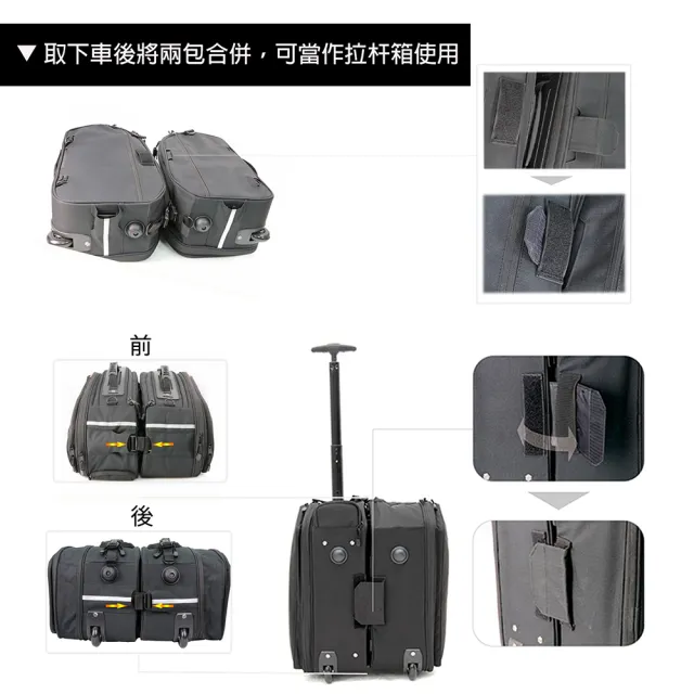 【Niche 樂奇】雙11 重機超大拉桿滑輪馬鞍包 NMO-2209(邊包 後座包 重機包)