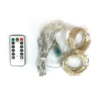 【Saikoyen】極美LED燈串暖白窗簾燈4組(氣氛燈 銅線燈 求婚佈置 串燈 燈飾 燈條)