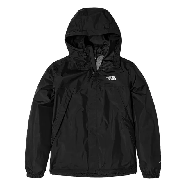 【The North Face 官方旗艦】北面男款黑色DryVent防水透氣連帽衝鋒衣｜7QOHJK3(外套)