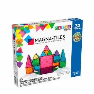 【Magna-Tiles】彩色透光磁力積木32片(會透光的彩色積木)