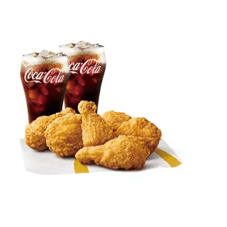 【麥當勞】原味麥脆鷄腿六塊+中杯可樂兩杯(即享券)