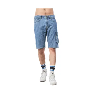 【Lee 官方旗艦】男裝 牛仔短褲 / 902 及膝 側邊大口袋 中藍洗水(LL210099ATR)