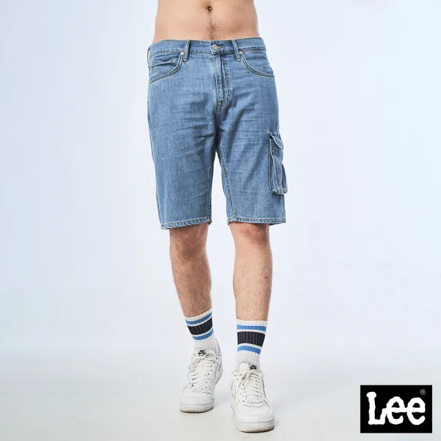 【Lee】出清品-男裝 牛仔短褲 / 902 及膝 側邊大口袋 中藍洗水(LL210099ATR)