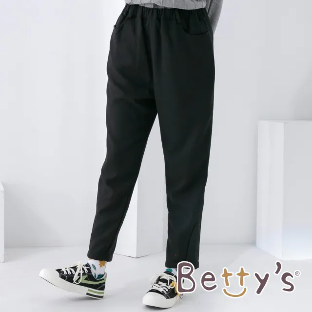 【betty’s 貝蒂思】鬆緊腰圍休閒長褲(黑色)