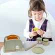 【Teamson】小廚師法蘭克福木製玩具烤麵包機組_綠色(家家酒11件組)