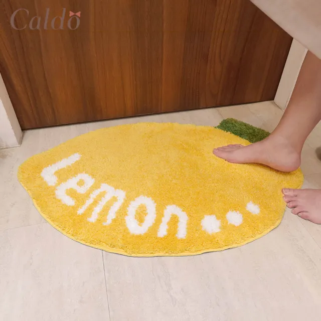 【Caldo 卡朵生活】檸檬造型防滑絨毛腳踏地墊