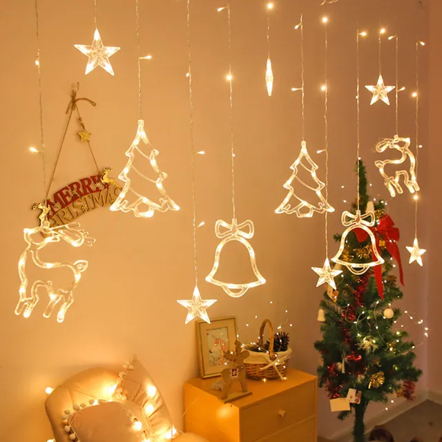 【半島良品】節慶燈佈置/浪漫造型窗簾裝飾燈串(3款/暖白/聖誕佈置)