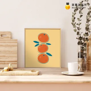 【菠蘿選畫所】柑橘疊疊樂-25x25cm(橘子/掛畫/喜氣吉利/佈置/牆面裝飾/複製畫/電繪)