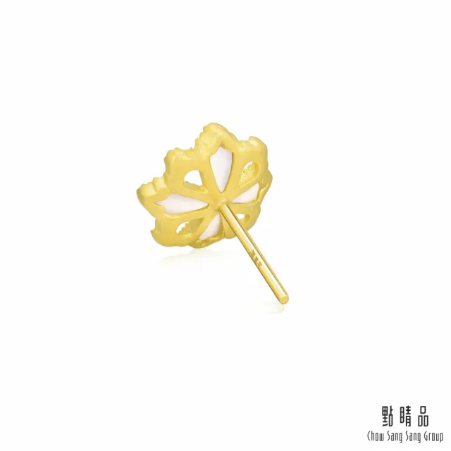 【點睛品】格桑花 黃金貝母耳環(單只)