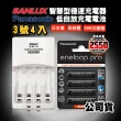 【SANYO 三洋】智慧型充電器+國際牌eneloop PRO 黑鑽款低自放充電電池(3號4入充電組)