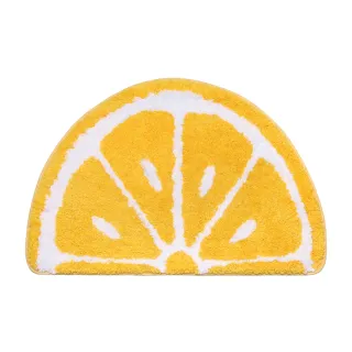 【Caldo 卡朵生活】檸檬切片造型防滑絨毛腳踏地墊