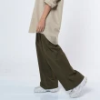 【JEEP】女裝素色寬直筒休閒長褲(墨綠)