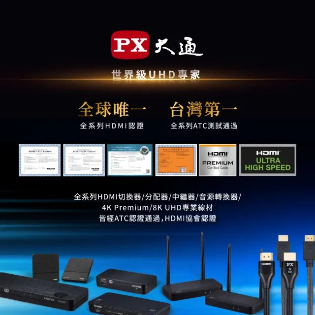 【-PX 大通】HD2-141 HDMI1進4出分配器一進四出分配器 4K Ultra HD
