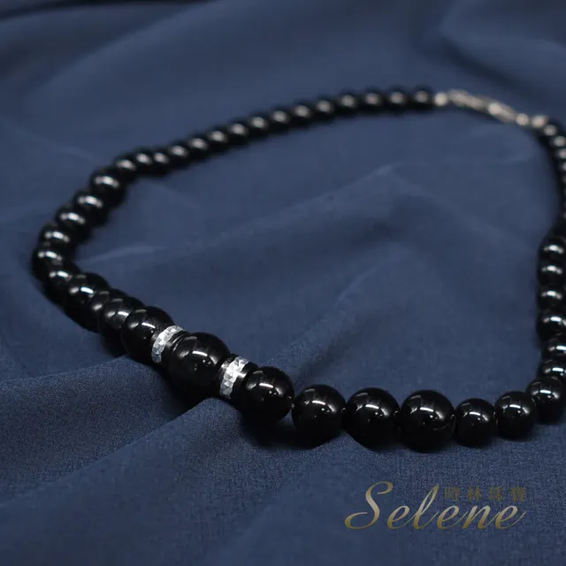 【Selene】簡約低調黑瑪瑙寶塔項鍊(鍊長約40cm)