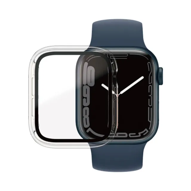 【PanzerGlass】Apple Watch S9 / S8 / S7 45mm 全方位防護高透鋼化漾玻保護殼(透)