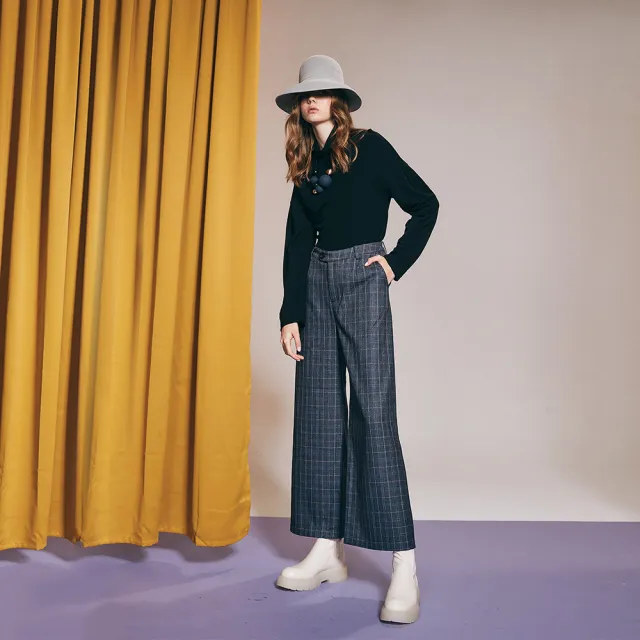 【ICHE 衣哲】Cop.Copine 法國原裝進口格紋長褲-紳灰