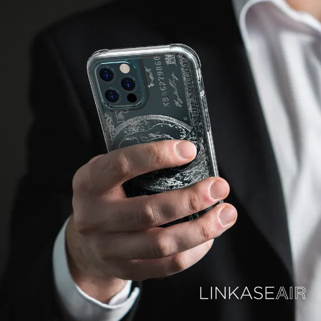 【ABSOLUTE】iPhone 12 Pro Max 6.7吋專用 LINKASEAIR電子蝕刻技術防摔抗變色抗菌大猩猩玻璃保護殼(美金)