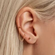【PD PAOLA】西班牙時尚潮牌 C型X單鑽X水滴 白鑽耳環三件組 銀色 L OISEAU SILVER(925純銀)