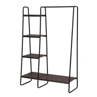 【IRIS】獨特木板風格掛衣帽架組合(收納/掛衣架/衣帽架/衣架/晾曬/衣櫃)