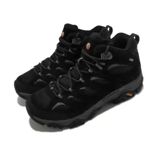 【MERRELL】戶外鞋 Moab 3 Mid GTX 防水 男鞋 真皮 登山 越野 耐磨 黃金大底 避震 黑 灰(ML036243)