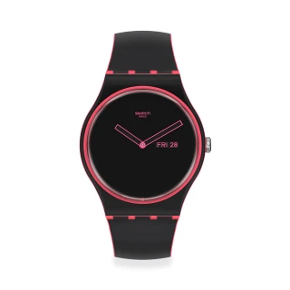 【SWATCH】New Gent 原創系列手錶 MINIMAL LINE PINK 粉色極線 瑞士錶 錶(41mm)