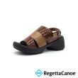 【RegettaCanoe】粗跟包覆厚底涼鞋 亮面款CJBK-9005(CAM-駱駝色)
