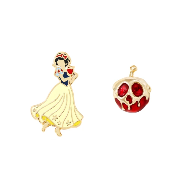 【Lotin 羅婷】白雪公主-白雪與毒蘋果 針式耳環(迪士尼、飾品、手鍊、白雪公主、針式耳環)