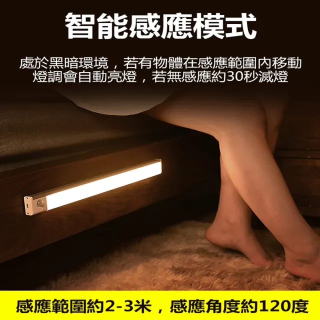 【Glolux】L型多功能USB充電磁吸式LED智能感應燈 緊急照明 小夜燈 25公分(兩色可選/白光/黃光)