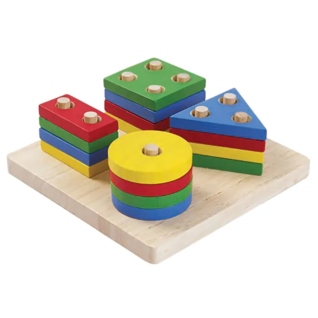 【Plantoys】幾何形狀分類板(木質木頭玩具)