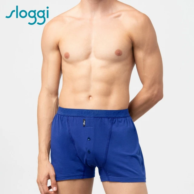 【sloggi Men】ORGANIC COTTON系列寬鬆平口褲 雅痞活力藍(90-520 WL)