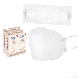 【普惠醫工】醫用口罩成人韓版KF94魚型4D立體4盒(天使白10片/盒)