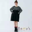 【betty’s 貝蒂思】長版吊帶條紋顯瘦洋裝(黑色)