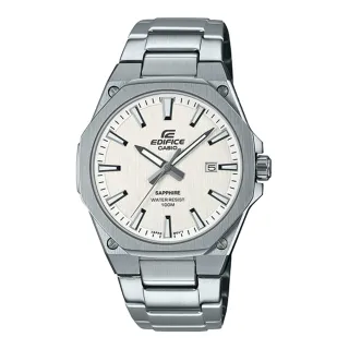 【CASIO 卡西歐】EDIFICE計時碼錶款 輕薄系列/40mm/白面(EFR-S108D-7A)
