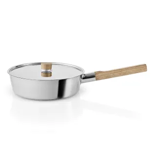 【Eva Solo】Nordic Kitchen不鏽鋼平底鍋24cm-附蓋(TVBS來吧營業中選用品牌)