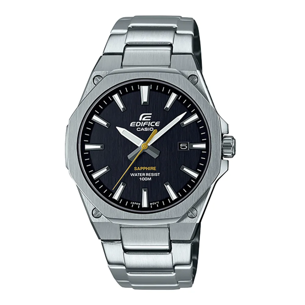 【CASIO 卡西歐】EDIFICE計時碼錶款 輕薄系列/40mm/黑面(EFR-S108D-1A)