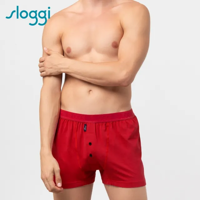 【sloggi Men】ORGANIC COTTON系列寬鬆平口褲 神聖深紅(90-520 RD)