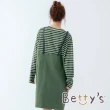 【betty’s 貝蒂思】長版吊帶條紋顯瘦洋裝(深綠)