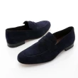 【GEORGE 喬治皮鞋】Berwick 西班牙進口-商務休閒質感麂皮樂福鞋 -藍 035009KM-70