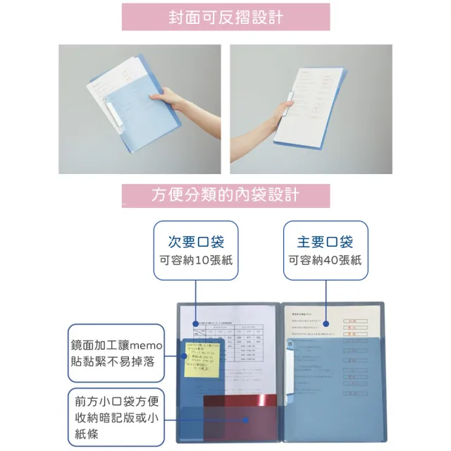 【KOKUYO】Campus反摺式便利文件夾A4(霧灰)