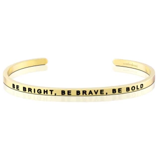 【MantraBand】美國悄悄話手環 金色 Be Bright Be Brave Be Bold 聰明勇敢膽大(悄悄話手環)