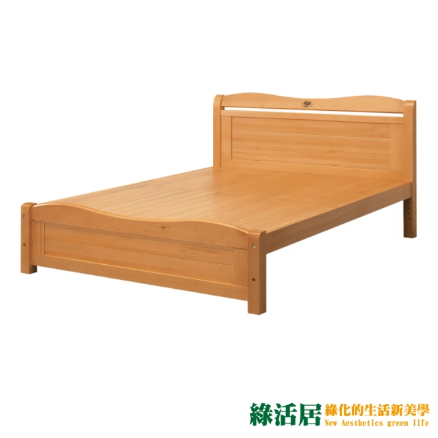 【綠活居】歐可  歐風5尺雙人實木床台(不含床墊)