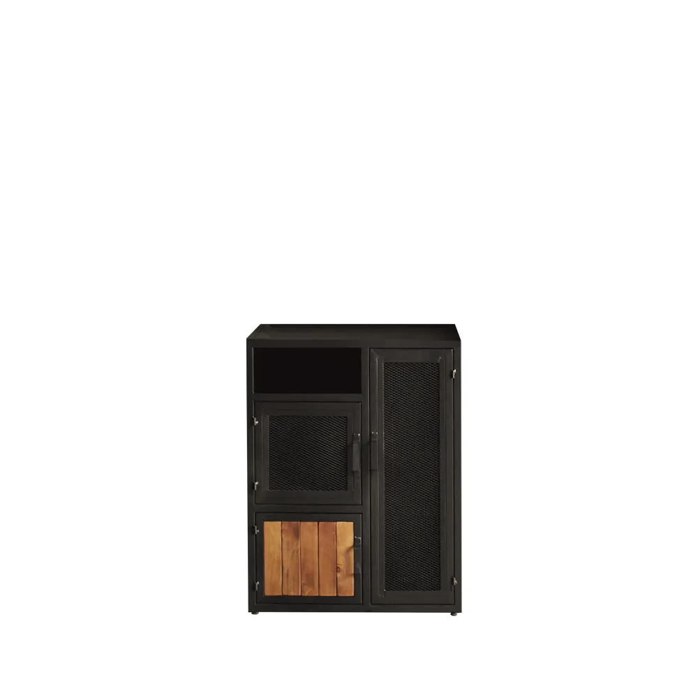 【Trohome 拓家設計家具】實木鐵件收納矮櫃(此為訂製品 交期依尺寸另行確認/收納櫃/置物櫃/櫃子)